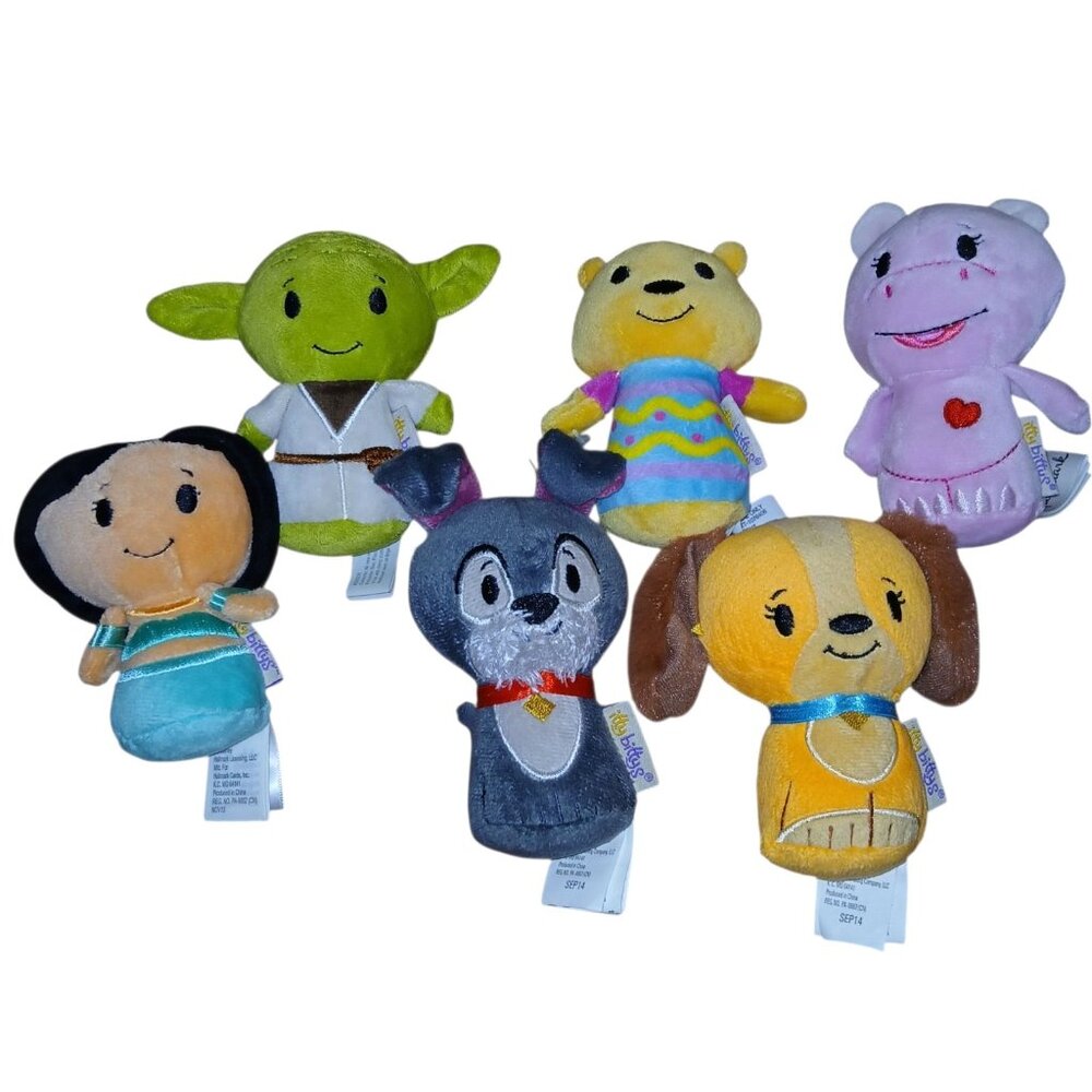 Hallmark Itty Bittys Plush Lot Of 6 Disney Winnie The Pooh Star Wars Retired